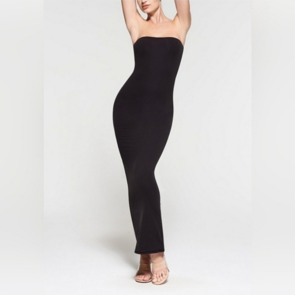 SKIMS Black Strapless Dress